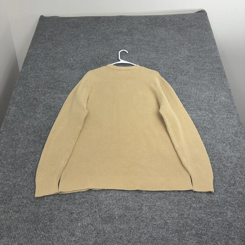 J Crew Sweater Mens XL Tan‎ 100% Cotton Ribbed Crewneck Classic Casual Preppy